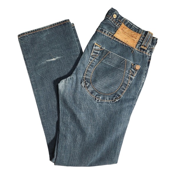 Vintage True Religion Jeans Men's 33x33 Button Fly Denim Suspender Buttons USA‎ - Picture 16 of 16